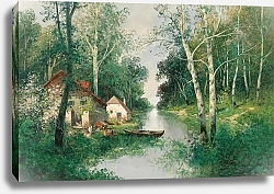 Постер Кауфман Адольф A River Landscape in Spring