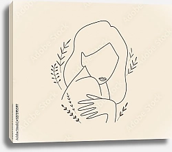 Постер Линейный портрет женщины
