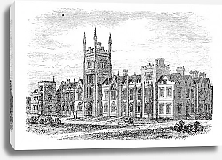 Постер Queen's University in Belfast,Ireland, vintage engraving from the 1890s