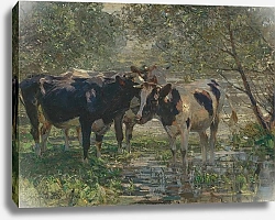 Постер Зюгеь Генрих Три коровы у ручья