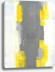 Постер Серо-бело-желтая абстракция