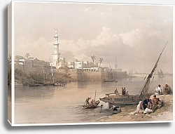 Постер Робертс Давид Вид на Нил; переправа на пароме в Гизу.