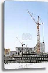 Постер Строительная площадка зимой