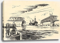 Постер Оортвейн Мартен De Hembrug over het Noordzeekanaal