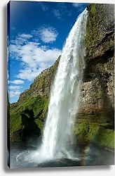 Постер Водопад Селйяландсфосс. Исландия
