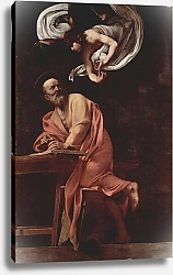 Постер Караваджо (Caravaggio) Картины из Капеллы Котарелли в Сан Луиджи ди Франчези в Риме, св. Матфей и ангел