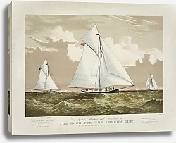 Постер Куррье&Ивес Sloop yachts Mischief and Atalanta in the race for ‘The America Cup’