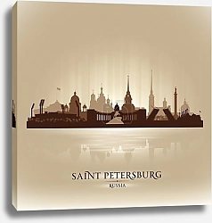 Постер Санкт-Петербург, Россия. Силуэт города