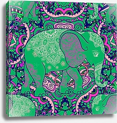 Постер Восточный оранмент со слоном