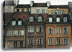 Постер Фасады старых кирпичных зданий