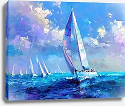 Постер Sea of sailboats in the Med