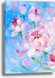 Постер Цветущий куст розовых пионов, деталь 