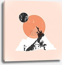 Постер Гора с луной и солнцем 2