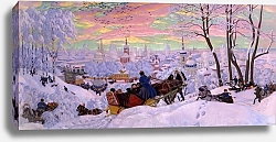 Постер Кустодиев Борис Масленица