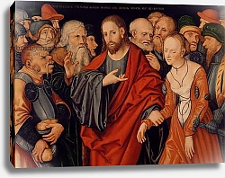 Постер Кранах Лукас Старший Christ and the Woman taken in Adultery