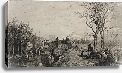 Постер Аппиан Адольф Shore of a Stream at Rossillon