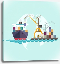 Постер Грузовой морской порт