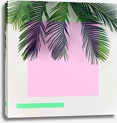 Постер Тропические пальмовые листья на ярком фоне