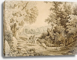 Постер Рейнхарт Йоханн Героический пейзаж со смертью Офелта во время похода Семерых против Фив