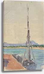 Постер Жегу-Кадар Жанна Voilier amarré proche de la côte