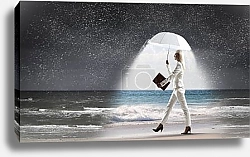 Постер Предприниматель застрахован от плохой погоды в бизнесе