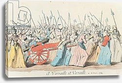 Постер Школа: Французская 'A Versailles, A Versailles', March of the Women on Versailles, Paris, 5th October 1789