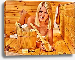 Постер Девушка в сауне