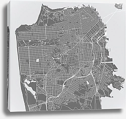 Постер vector map of the city of San Francisco, USA