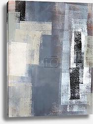 Постер Серая абстракция с прямоугольниками