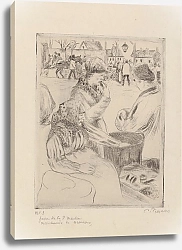 Постер Писсарро Камиль (Camille Pissarro) Foire de la Saint-Martin, marchande de marrons