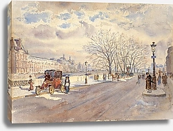 Постер Ларошфуко Ги Les quais rive-gauche devant la Grande galerie du Louvre