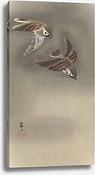 Постер Косон Охара Ring sparrows in snow