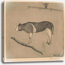 Постер Хенриет Хенк Koe staand bij een oever