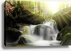 Постер Чехия. Водопад в парке Шумава №7