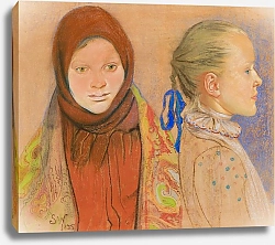 Постер Выспянский Станислав Portrait of two little girls