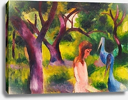 Постер Маке Август Девушка с синими птицами