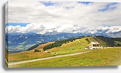 Постер Франция, пейзаж с альпийским шале
