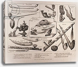 Постер Школа: Английская 19в. Pipes of all Peoples, from 'The Illustrated London News', 25th February 1882