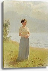 Постер Даль Ганс Девушка на берегу Фьорда