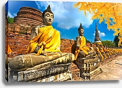 Постер Статуи Будды в Аюттхая, Таиланд