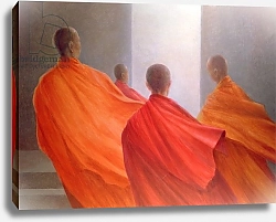 Постер Селигман Линкольн (совр) Four Monks on Temple Steps