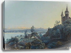 Постер Штунц Иоганн Батист Vue du Château du Schlossberg et du Lac de Bienne