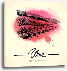 Постер Виноградник и розовая клякса