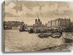 Постер Рой Пьер-Марсель Pont Sully – Abside de Notre-Dame