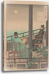 Постер Еситоси Цукиока Nakamaro views the Moon in China