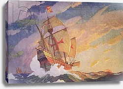 Постер Уайет Ньюэлл Columbus Crossing the Atlantic, 1927