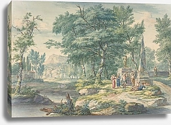 Постер Хейсум Ян Arcadian Landscape with Figures Making Music