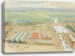 Постер Тит Луи Gezicht op de haven van Brussel en het station van Tour en Taxis