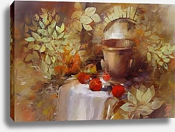 Постер Натюрморт с вазой и фруктами