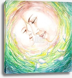 Постер Мать и ребенок. Акварель